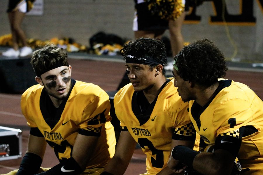 From left to right: Garden, Wick, and Gerardi had a combined 412 offensive yards. 
Photo by: Ryan King 