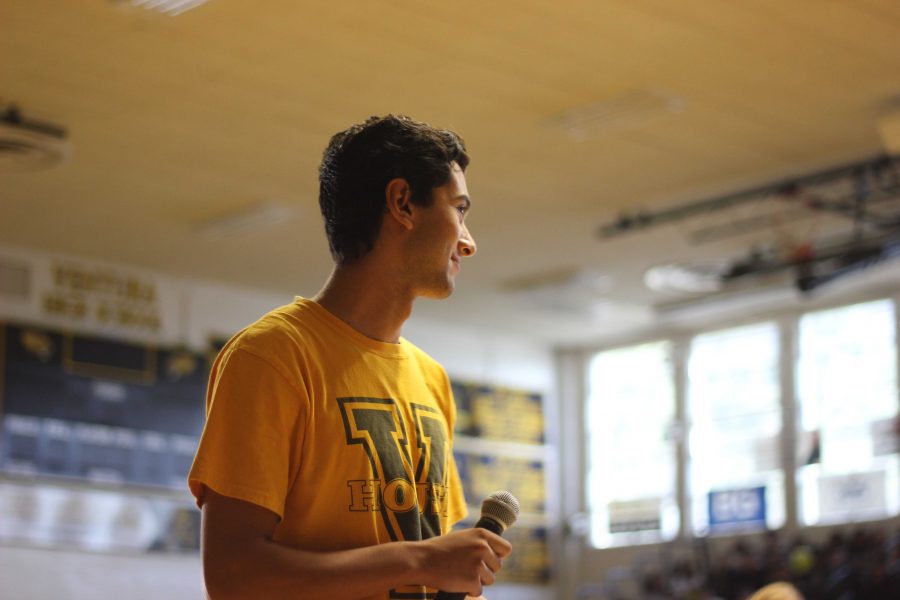 Senior and ASB member, Ivan Rivera, was an MC along with senior Courtney Caldwell for the first the rally. 
Photos by: Paris Carmody and Acacia Harrell