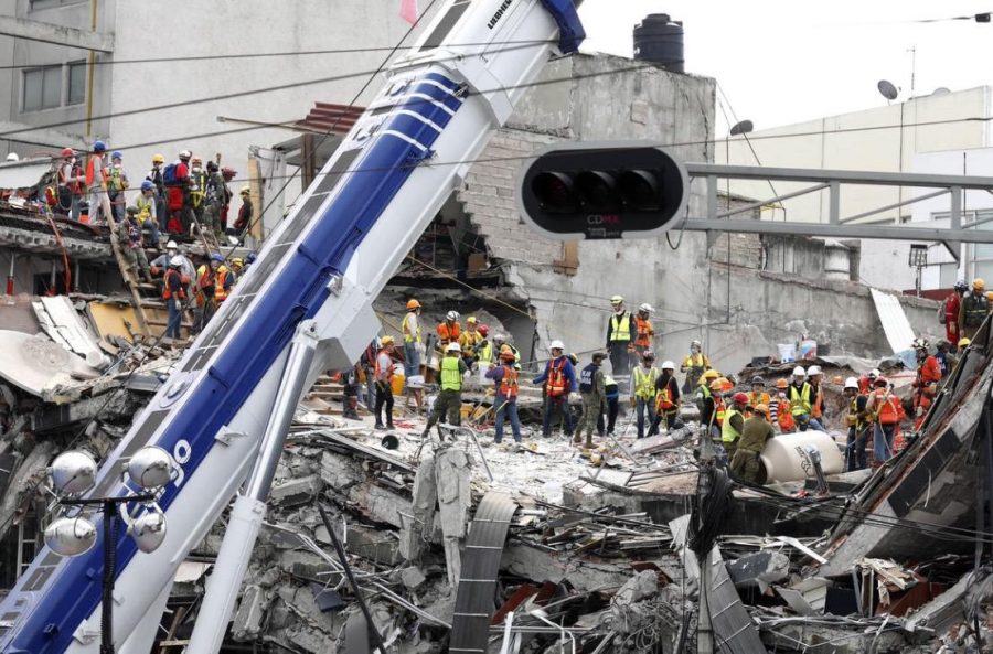 On September 19, Mexico City was shook with a magnitude 7.1 quake. After the horrendous event, the search began for victims among the wreckage. Photo by: LA Times