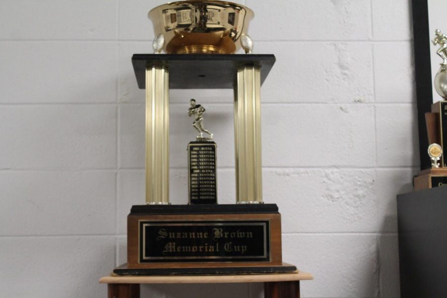 The trophy is currently kept at VHS. Photo by: Billy Maxwell