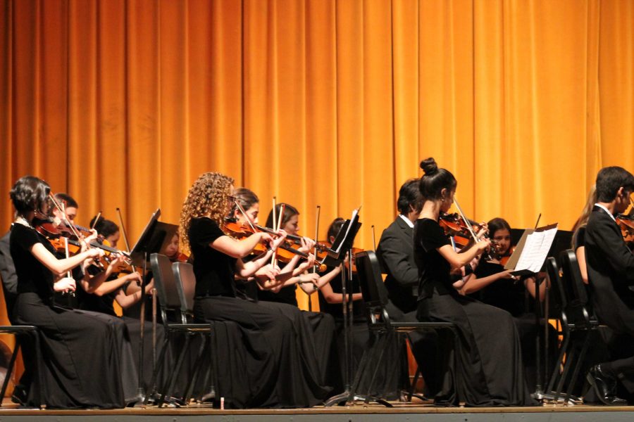 String Orchestra during their performance of Passacaglia from String Quartet No. 10” by Dmitri Shostakovich. 