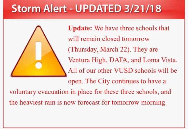 Heavy rain causes school cancellation for VHS and others