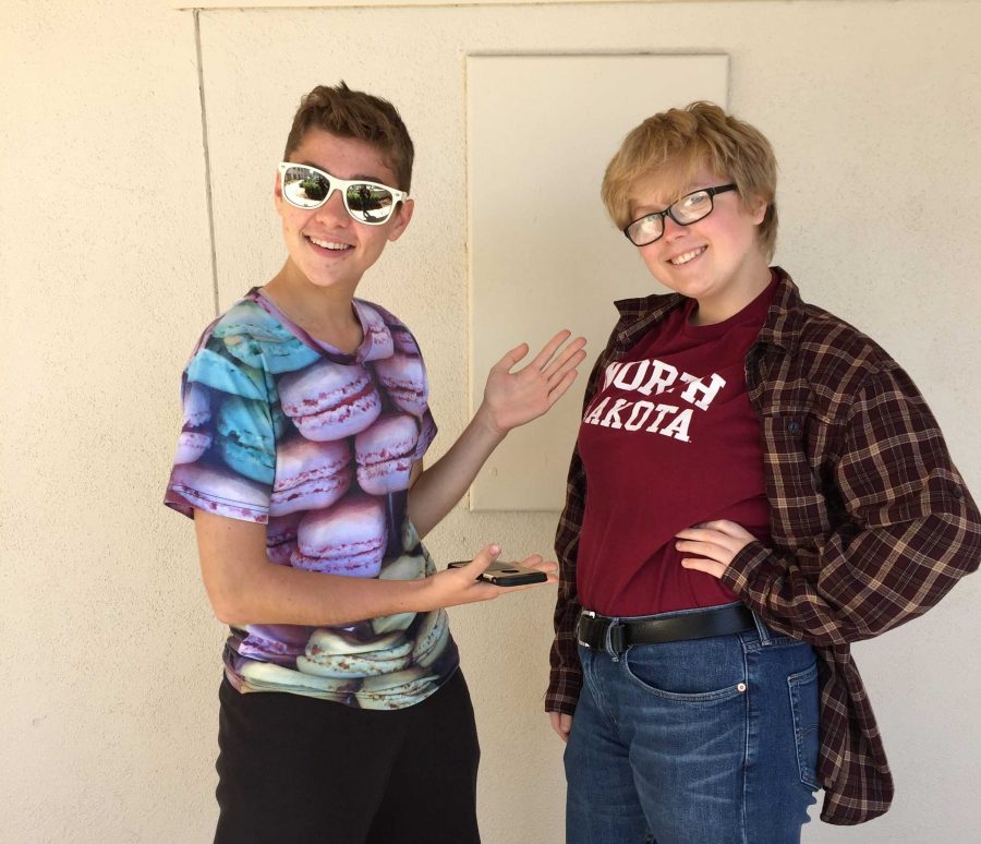 Seniors Aspen Leavitt and Daniel Gacha are two student artists that make commission off their artwork. Photo by: Miles Bennett