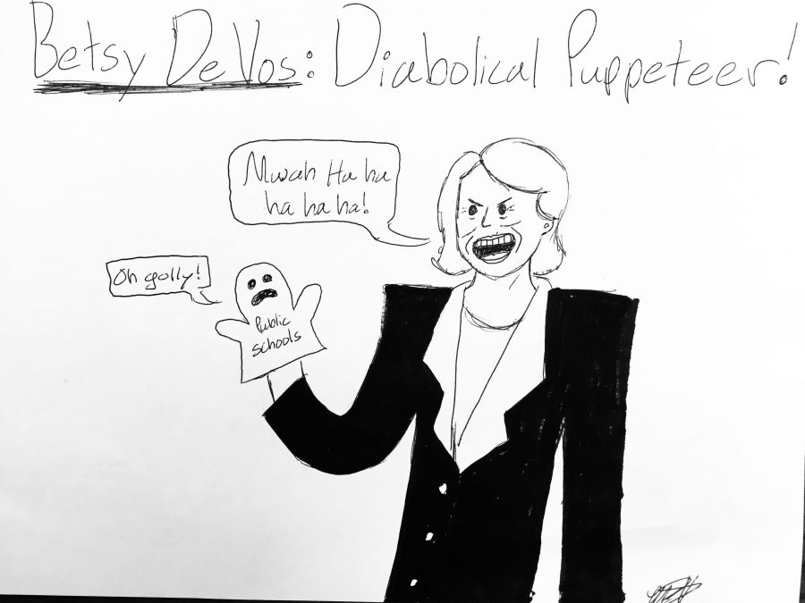 DeVos: Diabolical Puppeteer Illustration by: Miles Bennett