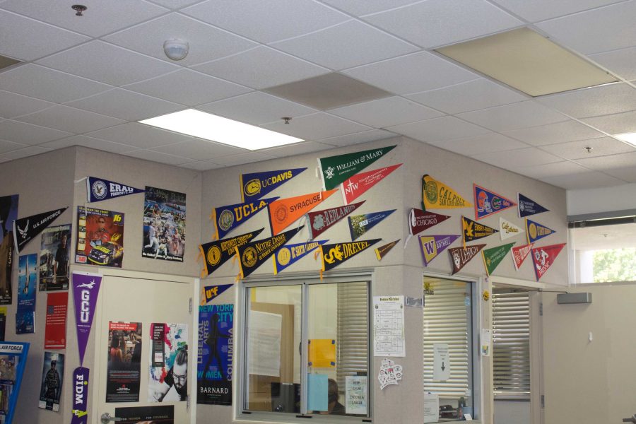 Inside the VHS Career Center where colleges present. Photo by: Brooklyn Ross