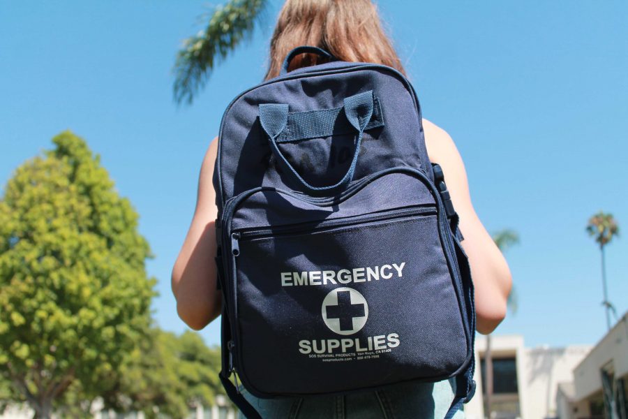 All classrooms on campus are equipped with a Safety Wall and emergency supplies. Photo By: Acacia Harrell