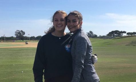 Emma Lisle and Olivia Ramirez at golf practice. Photo by: Breanna Burke