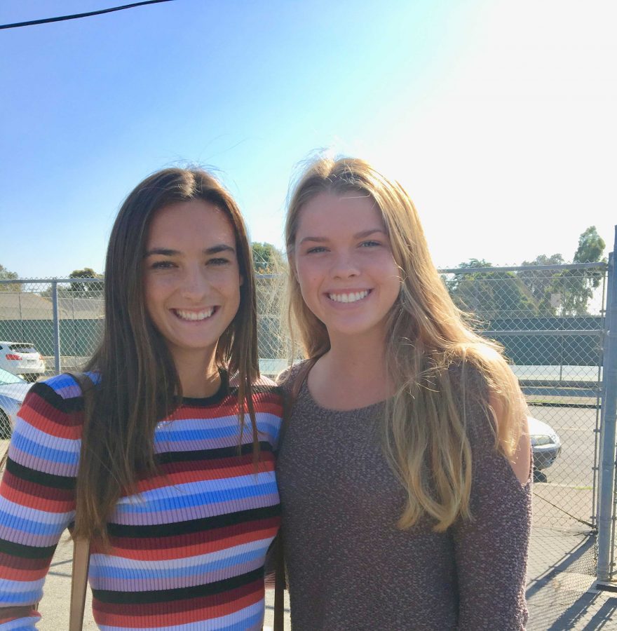 Peyton Erickson (left) and Elizabeth Senesac (right) are both applying to many colleges, and some of the same colleges, and agree that the later deadlines the Common App gives are more desirable than the Nov. 1st deadline. Photo by: Jezel Mercado