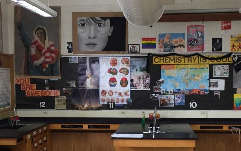 Reynosa has pictures up in her classroom that resemble something positive. Photo by: Nathan Marshall