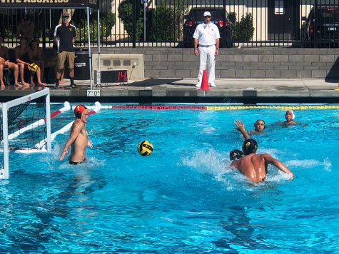 Senior Jackson Ellis going to block a goal. Photo by Julie Ellis 2019.