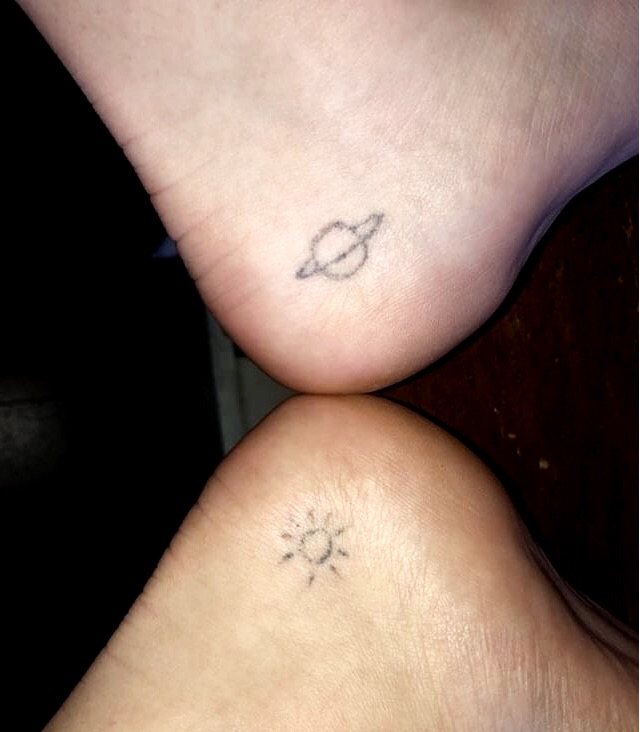Senior Hailey Elsons stick n poke tattoos. Theyre over a year old, she added. Photo by Hailey Elson