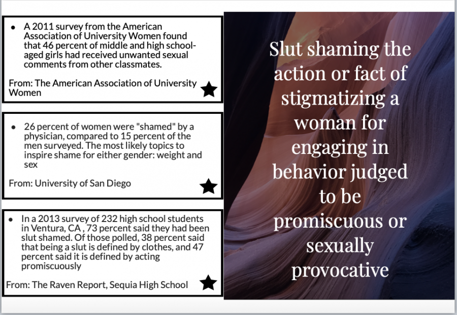 Slut-shaming stems from many situations, but is a common incident for many. Infographic by: Tatum Luoma