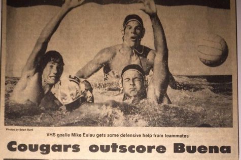 Great article detailing Ventura Water Polo teams victory over Beuna High Schools team and this articles subject Mitch Dooleys scoring of five goals in the game. Photo by David Jaffe