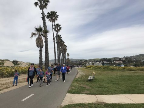 Participants in the Walk For Life to support the creation of Ventura County Medical Center's Ronald McDonald House near the finish line. Photo by: Micah Wilcox