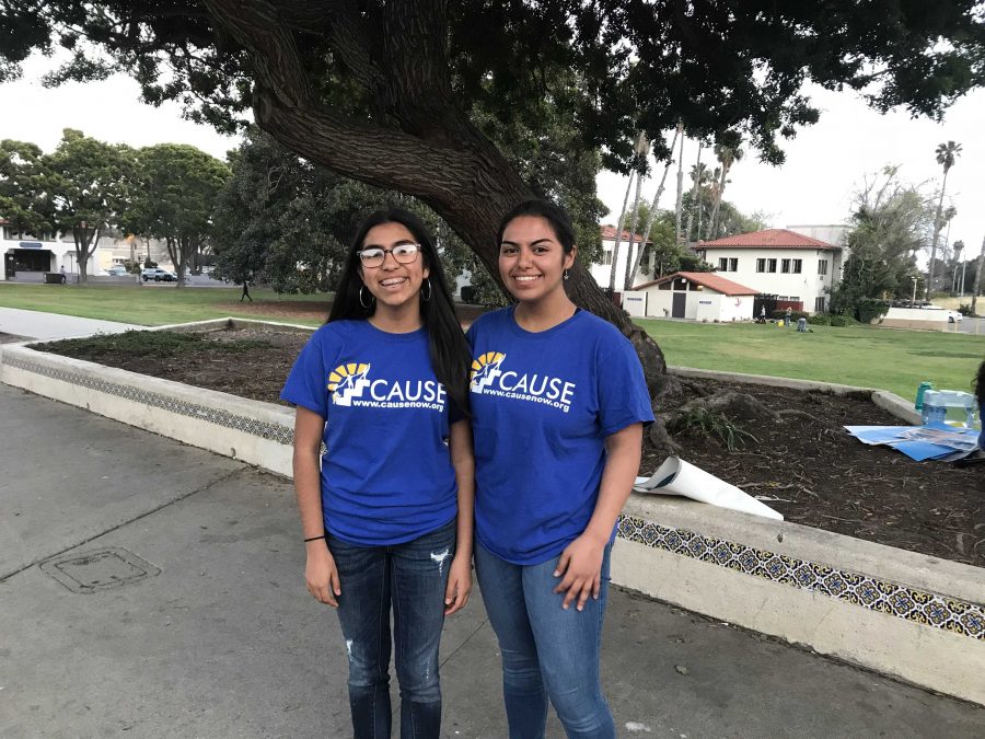 Senior Leti Gutierrez and junior Eli Zarate outside the Museum of Ventura County on Wednesday, May 1. “[CAUSE is] really local here on the Avenue,” Zarate said. “It’s just an organization to get involved in the community and you gain lots of leadership skills and it’s community service.” Photo by: Micah Wilcox