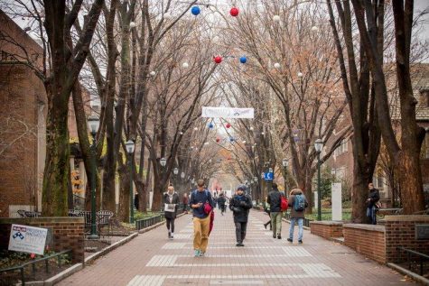 Photograph of one of The University of Pennsylvanias student thoroughfares. Photo by Thom Carroll /Philly Voice