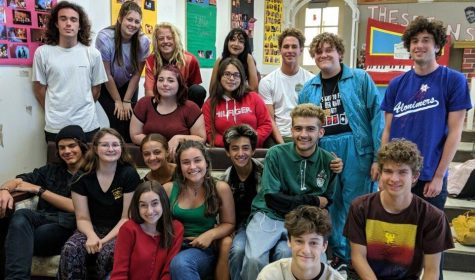 The What? Improv Troupe bonding and getting to know each other at their first meeting during lunch. Photo from: Ms Rossiter