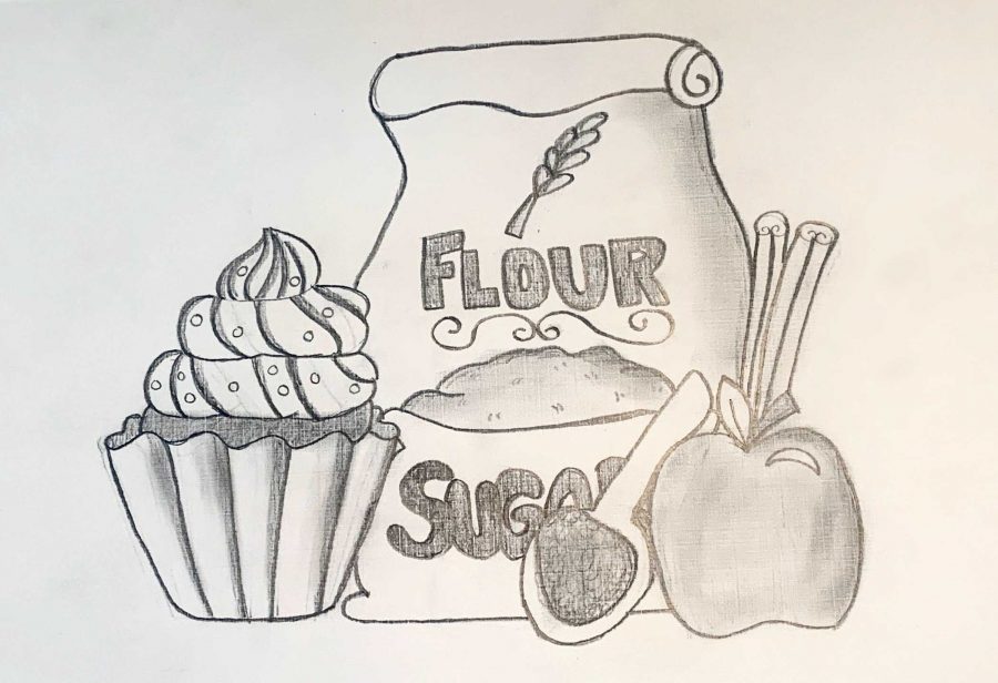 While reflecting on her family get-togethers, sophomore Juana Egus said, Its cool seeing everyone having a good time around the best food. Illustration by: Greta Pankratz