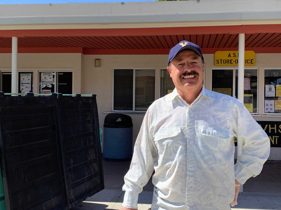 Custodian, Danial Sandoval, says that "Cleaning graffiti off of the walls is very inconvenient because it requires extra time" on top of his other daily tasks. Photo by: Charlotte D'Orsi