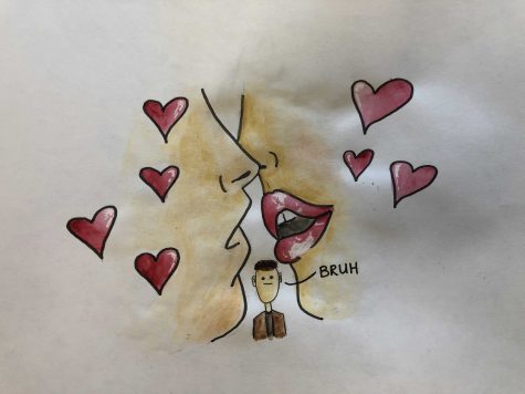 PDA, or public display of affection, is proven to cause uncomfort among those around it. Drawing by: Yasmin Myers
