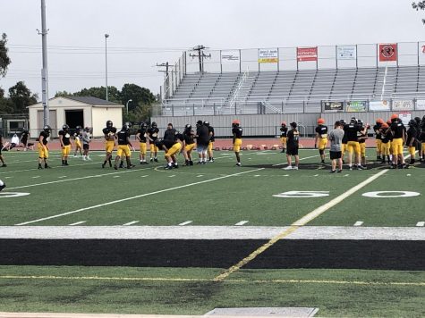 Ventura Highs football team practices in preparation for their 1st home game of 2021. Picture by: Isabella Fierros