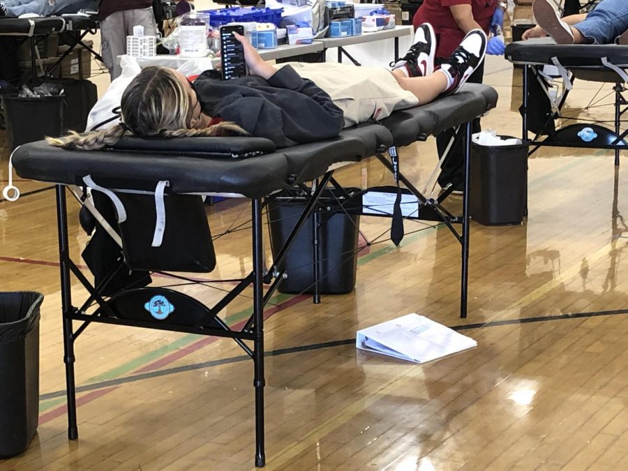 It was easy, said senior Remi Young about the blood donation process. Photo by: Isabella Fierros