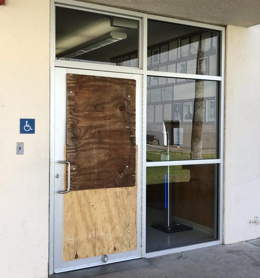 Cervantes said, I am very proud of how quickly our custodians got on it. [They] noticed it, contacted their supervisors, had VPD here, had it cleaned up and boarded up. Photo by: Alejandro Hernandez