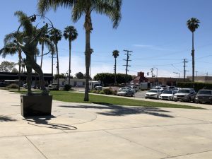 The Atoms for Peace statue on north Catalina street is one of the two main food delivery pickup locations (the other being Poli street). Photo by: Alejandro Hernandez
