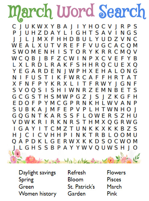 March wordsearch