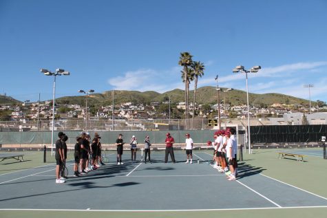 Welcome to cool, breezy, ocean view Ventura, said Alison Ferguson, the VHS tennis coach. Photo by: Elise Sisk
