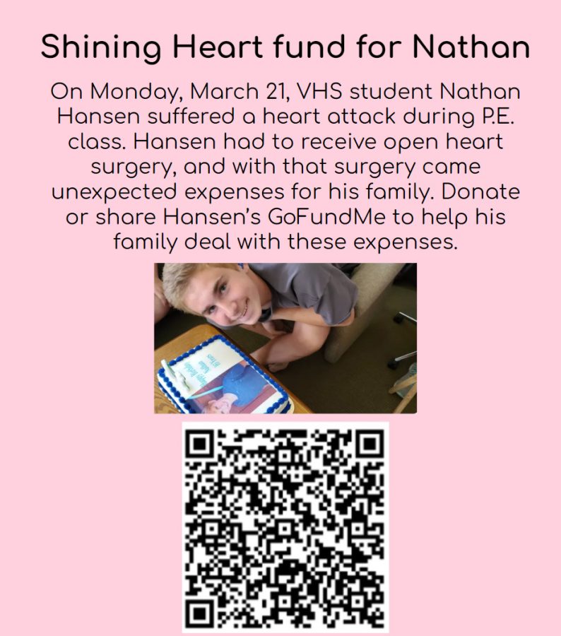 Sophomore Nathan Hansen Shining Heart fund