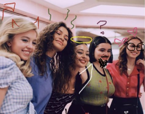 Tik Tok trend take on a few of the cast members of the HBO show Euphoria. (Left to right) Sydney Sweeney (Cassie), Zendaya (Rue), Alexa Demie (Maddy), Barbie Ferreia (Kat), and Maude Apatow (Lexi) Graphic by: Belen Hibbler 
