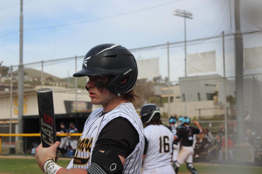 Senior Nolen Hilditch said, My best moment of the game was getting in the rundown between second and third that led to five runs. Photo by: Greta Pankratz