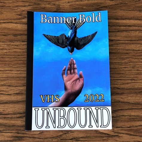 Senior Isabella Ramos, who is Banner Bold’s editor-in-chief, said, “This is the first year since 2019 that the Banner Bold will be published physically. Therefore, this year really means a lot to us considering we were able to be a part of it. Unfortunately, 9th, 10th, and 11th graders have no prior knowledge of the Banner Bold so we hope this year’s edition will inspire students to either partake in the making of, submit to, or support the Banner Bold next year.” Photo by: Alejandro Hernandez