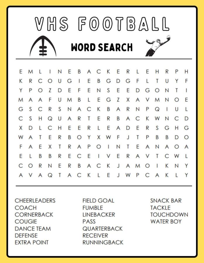 VHS Football Word Search
