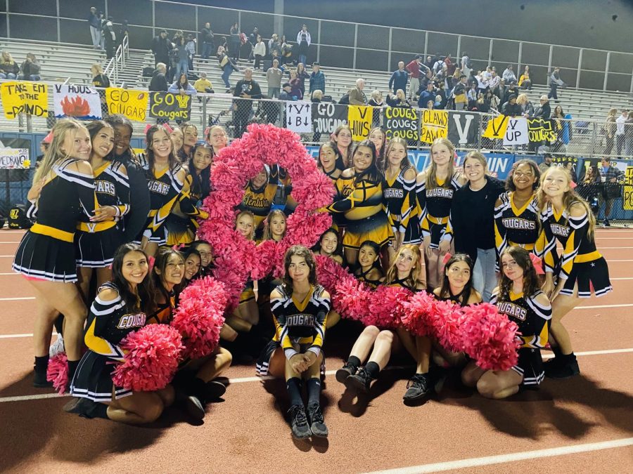 The Ventura High School Cheer Team poses for a photo at the VHS versus Buena High School football game Oct. 7, about a month after former head coach Orby Ortas resignation. Photo by: Elizabeth Botello