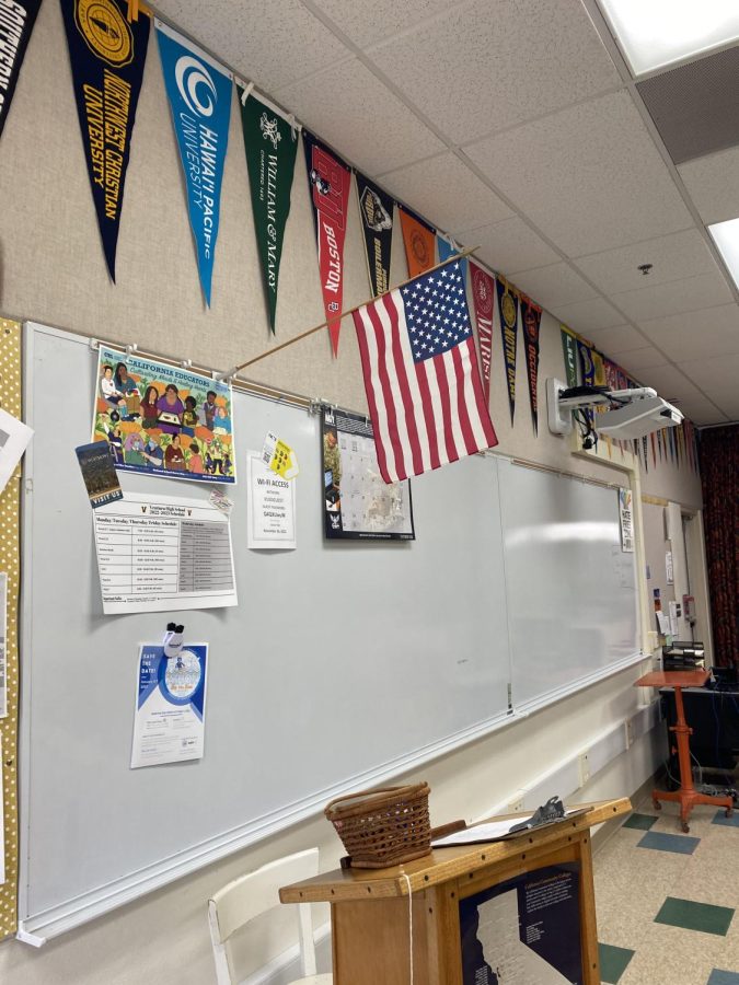 Pennants+of+various+colleges+and+universities+can+be+seen+inside+the+College+%26+Career+Center.+These+pennants+include+both+in-state+schools+and+out-of-state+schools.+Photo+by%3A+Katie+Rundle
