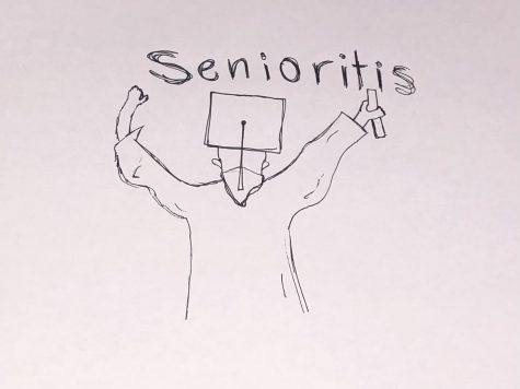 With the winter season right around the corner, seniors are becoming extremely susceptible to senioritis, juggling with the stress of the great unknown on the verge of adulthood. Drawing by: Kendall Garcia
