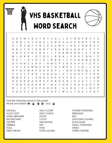VHS Basketball Word Search