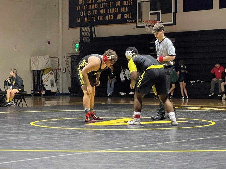 Ventura High School wrestlers faced off against each other in front of a crowd at the Black and Gold event. Photo by: Weston Blackburn