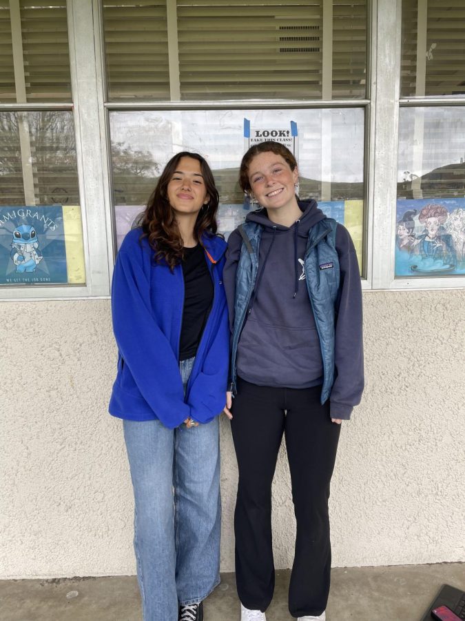 Sela Duque ‘26, left, will go to Costa Rica this spring break. Adeline Vertucci ‘26, right, is going to San Francisco. Photo by: Leslie Castro