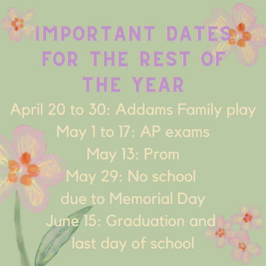 Important dates for the rest of the year