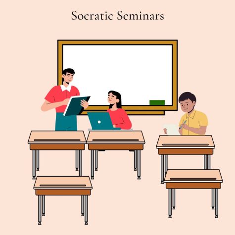 Socratic seminars are regularly used in VHS English classes for all grade levels, but the method is seemingly outdated. Graphic by: Kendall Garcia
