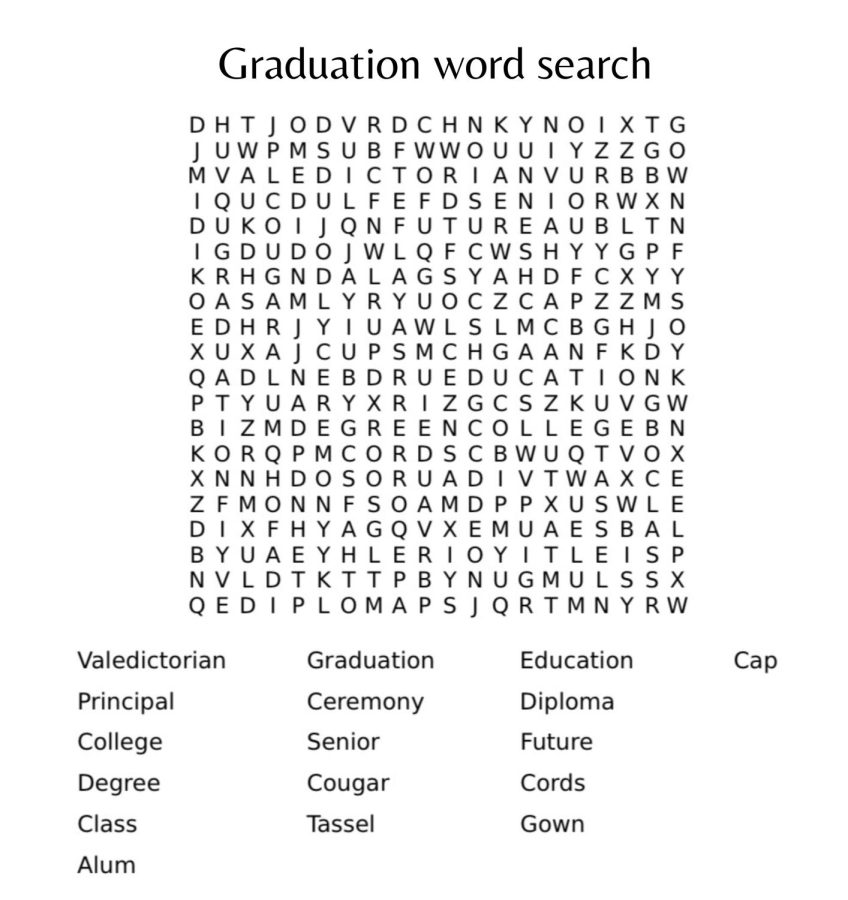 Graduation word search
