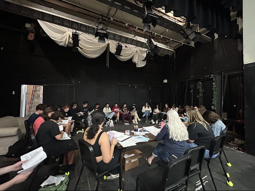 New drama cast rehearsing for the new play Discovering Amelia. Photo by: Liv Arriaga