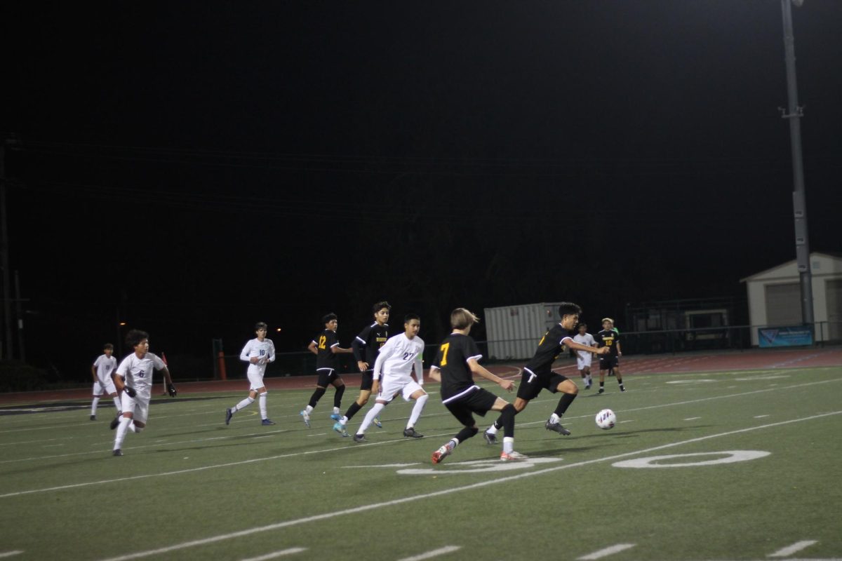 VHS varsity boys played against Dos Pueblos High School on Dec. 7. The game started at 5 p.m. and throughout it, VHS scored 1 goal in their first round and 3 goals in their second with Dos Pueblos only scoring a point in their first round throughout the game. The final score was 4-1, a victory for VHS in their first League meet of the season. Photo by: Nathan Lopez
