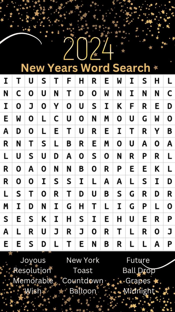 New Years Day word search