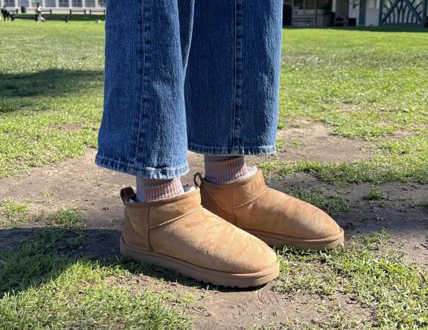 Pictured is UGGs Classic Ultra Mini Boot. These shoes have become a popular piece of clothing around school. Photo by: Vail Newman
