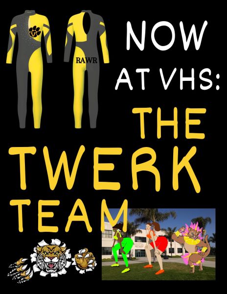 The twerk team had many students eager to try out, even VHSs mascot, Cougie. Graphic by: Bread