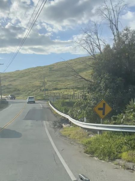 The crack on Foothill Rd. was quickly filled. Photo by: Brynn Kightlinger
